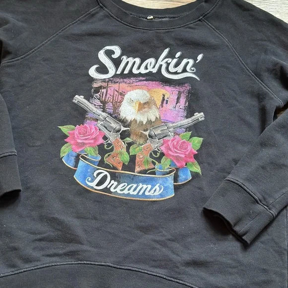 Spell Smokin Dreams Black Graphic sweatshirt